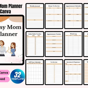 Busy Mom Planner Digital Template Stay at Home Mom Planner Life Organizer for Mom Life Planner Printable Editable Task Planner for Busy Moms