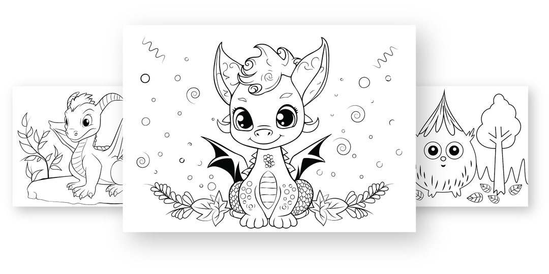 Fantasy Creatures Coloring Pages Set (3) - Etsy