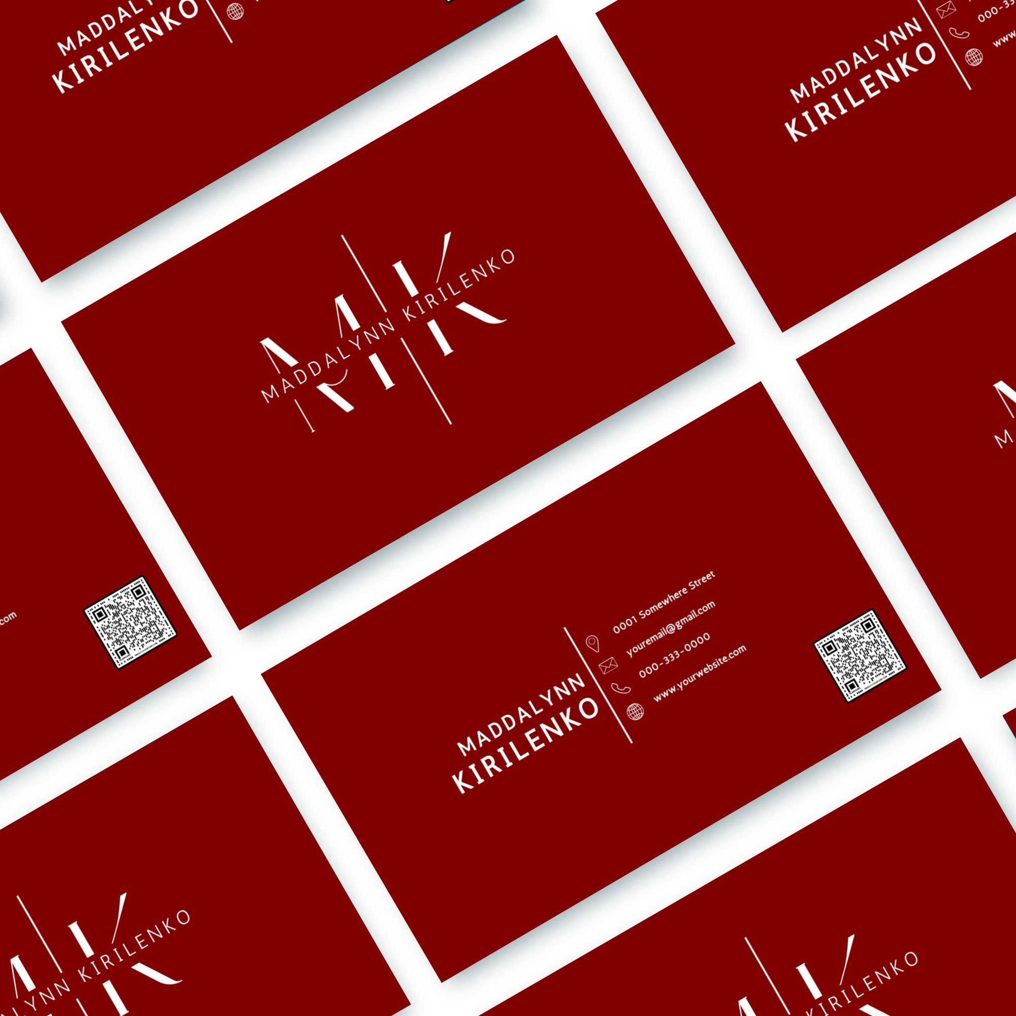 Printable Business Card Template, Editable Business Card, Canva