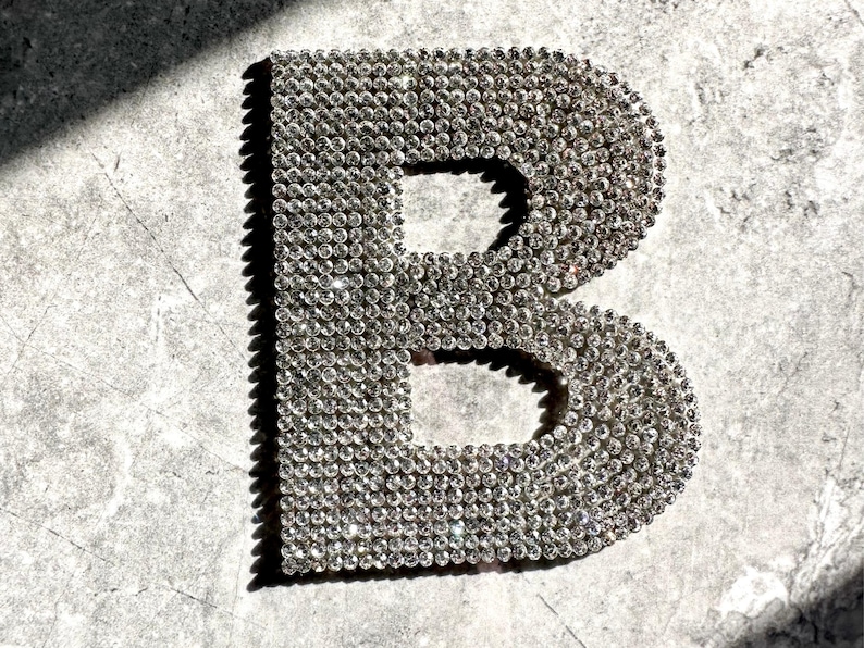 Rhinestone Iron-on Letter Patch: Glitter Diamond DIY Applique Alphabet ...