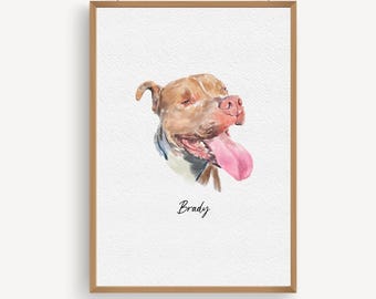 Framed Dog Portrait painting from photo, Custom pet portrait, Dog memorial gift, Pet Loss Gifts, Dog Remembrance Gift