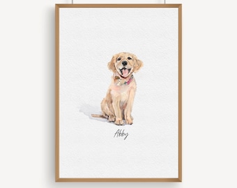 Mini Watercolor Pet Portrait From Photo, Dog Memorial Bauble, Pet Sympathy Gift, Custom Pet Gift for Dog Lovers, Thoughtful Pet Gift