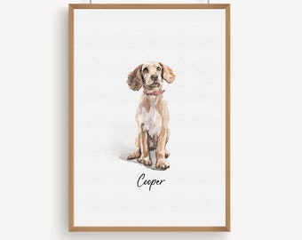 Handpainted Pet Portrait, Custom Watercolor Dog Painting From Photo, Mini Dog Painting for Dog Mum, Cute Dog Keepsake, Pet Loss Gift