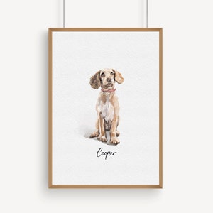 Handpainted Pet Portrait, Custom Watercolor Dog Painting From Photo, Mini Dog Painting for Dog Mum, Cute Dog Keepsake, Pet Loss Gift