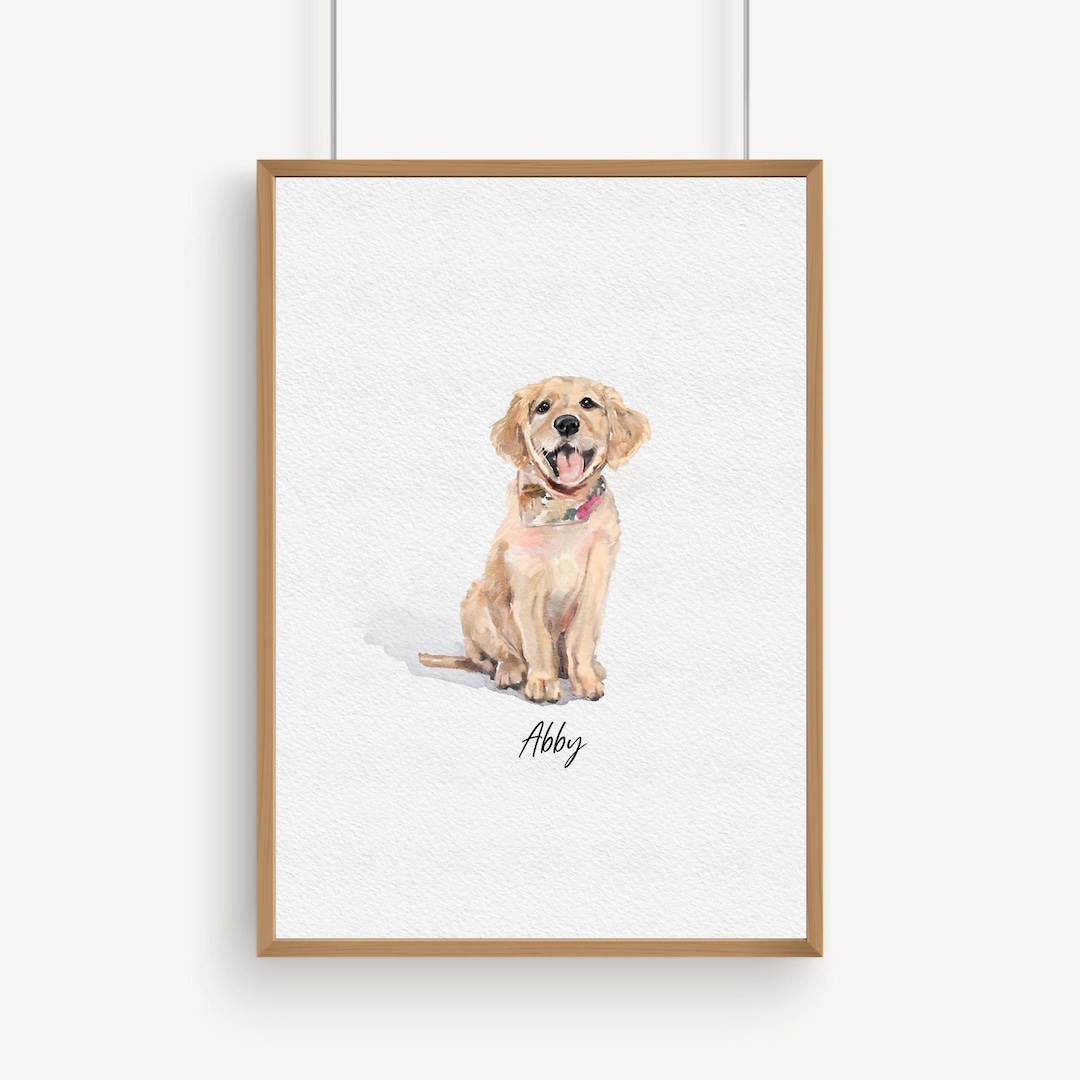 Mini Watercolor Pet Portrait From Photo, Dog Memorial Bauble, Pet ...