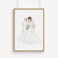 Custom Bride and Mother Portrait, Mother and Daughter Watercolor Drawing, Mother of Bride wedding gift, Portrait art mother of bride product logo