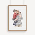 Custom Hand-Drawn Painting from photo, Custom Watercolor Family Portrait from photo, Custom Mother Father gift, Gift from Daugther