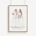 Custom Bride and Mother Portrait, Mother and Daughter Watercolor Drawing, Mother of Bride wedding gift, Portrait art mother of bride product logo
