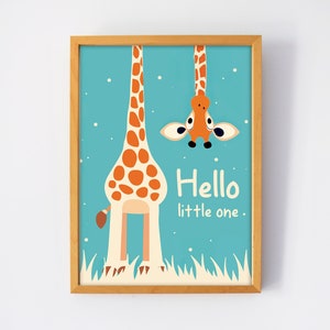 Giraffe nursery decor, cute giraffe wall print, Safari theme art, prints For Boy And Girl, nursery art, zoo animals, animal nursery print
