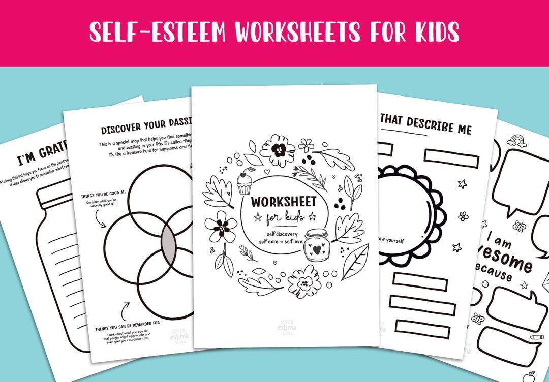 10 Self-esteem Worksheets for Kids, Printable Journal, Therapy ...