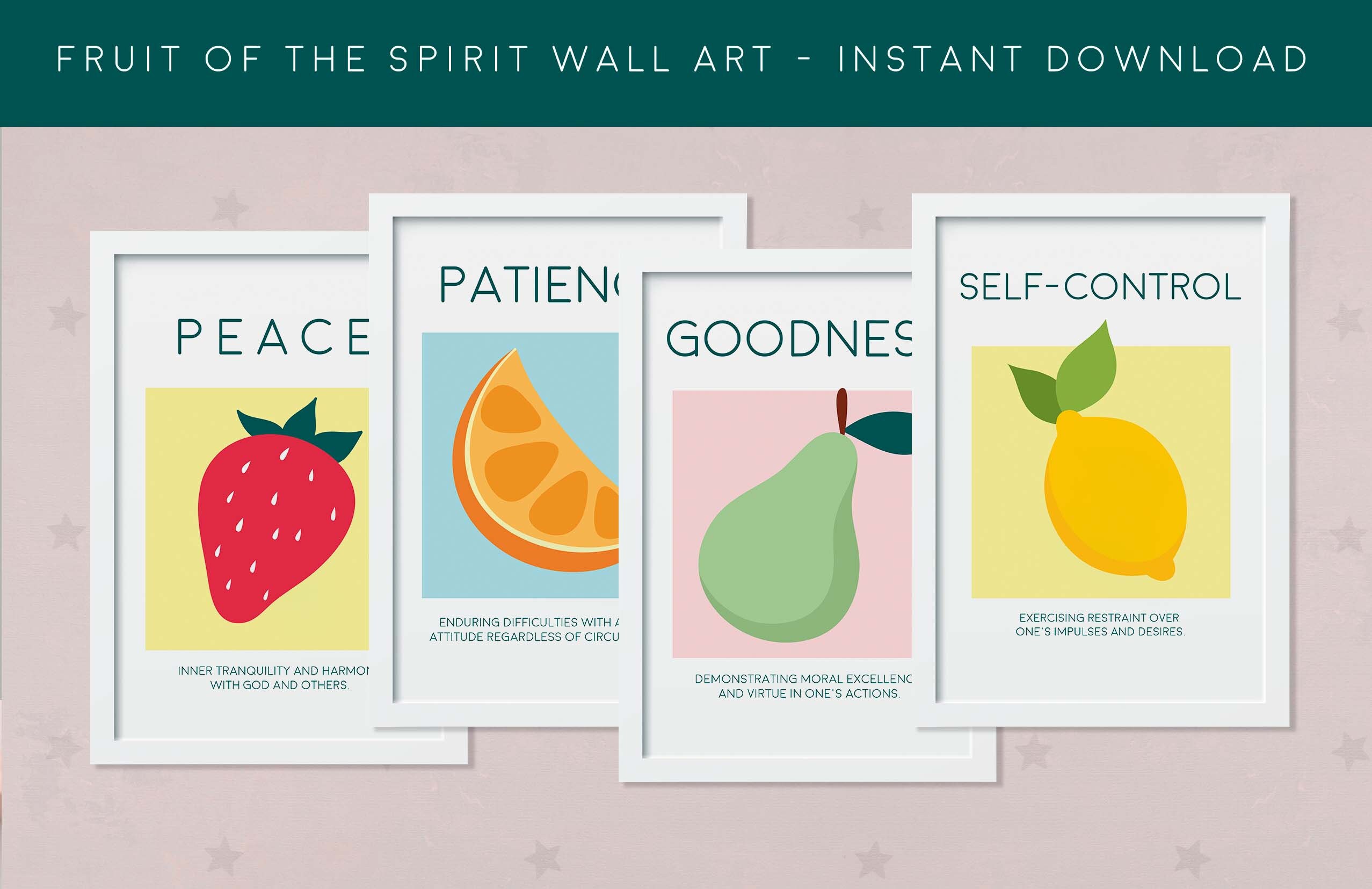Fruit of Spirit Printable Wall Art Kids Bible Verse - Etsy