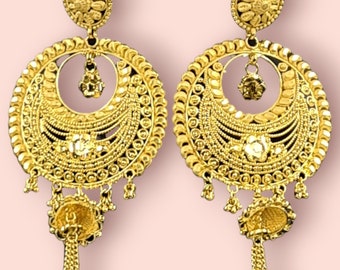 Handmade Gold-Plated Earrings with Stunning Crystal
