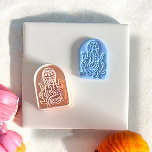 Boho Octopus Arch Polymer Clay Cutter – Coastal Underwater Sea Creature Clay Earring Cutter