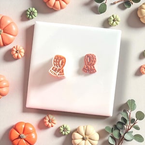 Fall Scarf Dangle Polymer Clay Cutter for Autumn Earrings – Cozy Winter Clay Tool for Seasonal Earring Making