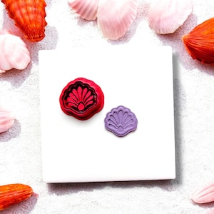 Seashell Clay Cutter with Embossed Detail: Beach Inspired Earrings