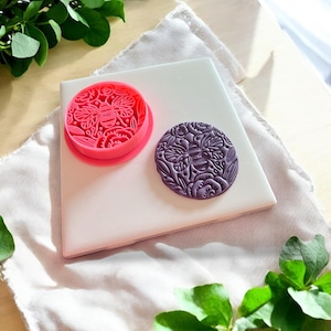 Textured Bee Floral Polymer Clay Cutter: Earring & Pendant Tool