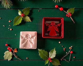 Christmas Angel Polymer Clay Cutter | Square Holiday Clay Tool | Angel Clay Cutter | Festive Polymer Clay Design for Christmas Jewelry