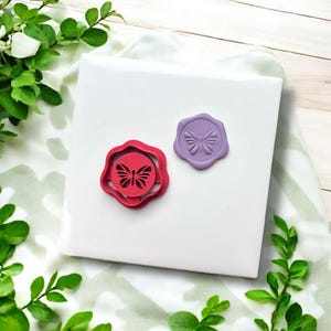 Schmetterling Wachs Siegel Tonschneider für Polymer Clay Ohrringe Eleganter runder Stempel Stil Blumenton-Werkzeug für die Schmuckherstellung
