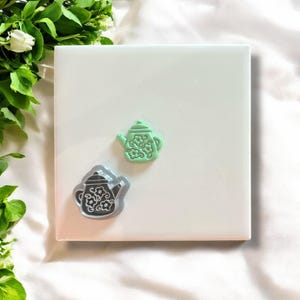 Tea Time Floral Teapot Cutter for Polymer Clay | Vintage Cottagecore Jewelry Mold | Whimsical Earring Making Tool