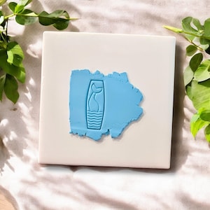 Mermaid Tail Huggie Clay Cutter – Vertical Ocean Earring Mold with Waves, Modern Beach Polymer Clay Tool for Summer Jewelry Collection