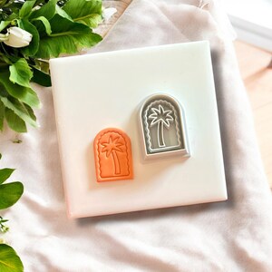 Tropical Palm Tree Arch Cutter for Polymer Clay | Tropical Beach Design for Earrings | Perfect for Coastal Crafting & Jewelry Making