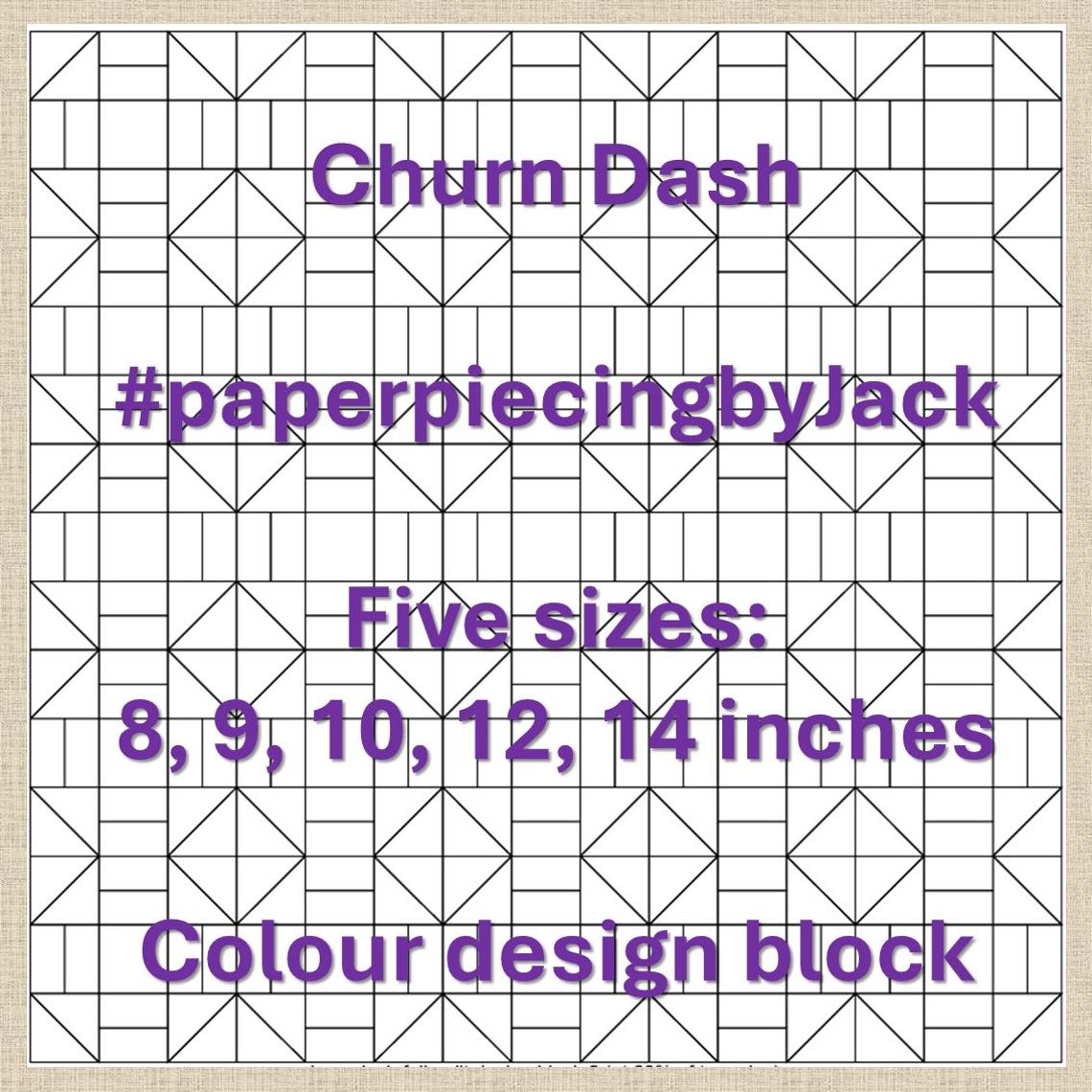 Churn Dash Quilt Block FPP PDF Pattern: Easy Paper Piecing. 5 Sizes 8 ...
