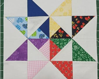 Kaleidoscope Liberty Star Quilt Block: Foundation Paper Piecing (PDF Pattern, 12 inch) FPP