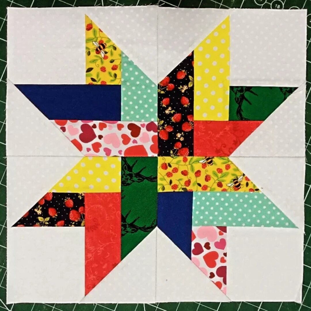 Woven Log Liberty Star Quilt Set Foundation Paper Piecing Pattern EPP ...