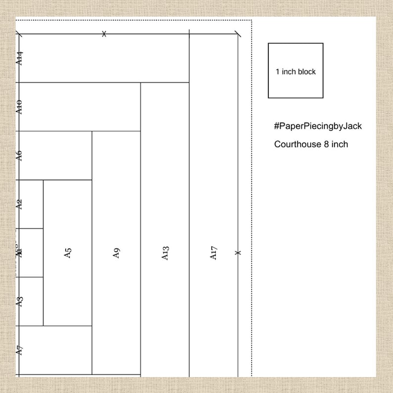 Courthouse Log Cabin Quilt Block FPP PDF Pattern: Easy Paper Piecing. 5 ...