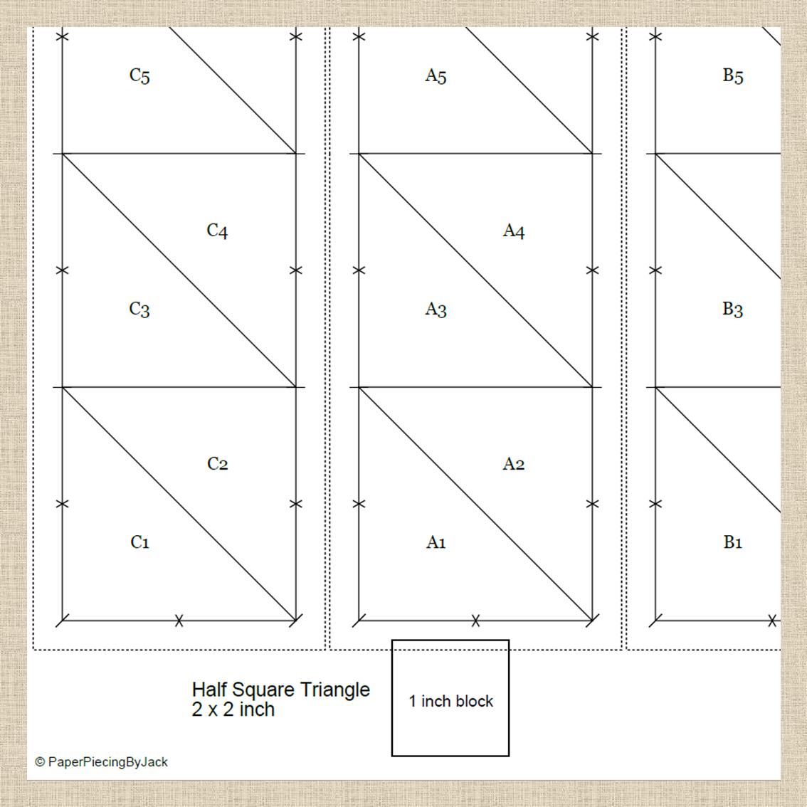 FREE* Foundation Paper Piecing Quilt PDF Pattern, Half Square Triangle ...