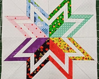 Liberty Star Quilt Block: Foundation Paper Piecing PDF Pattern (12 inch)