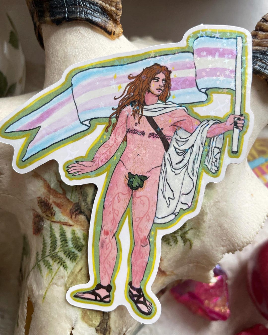 Trans Apollo Greek Mythology Holographic Sticker - Etsy