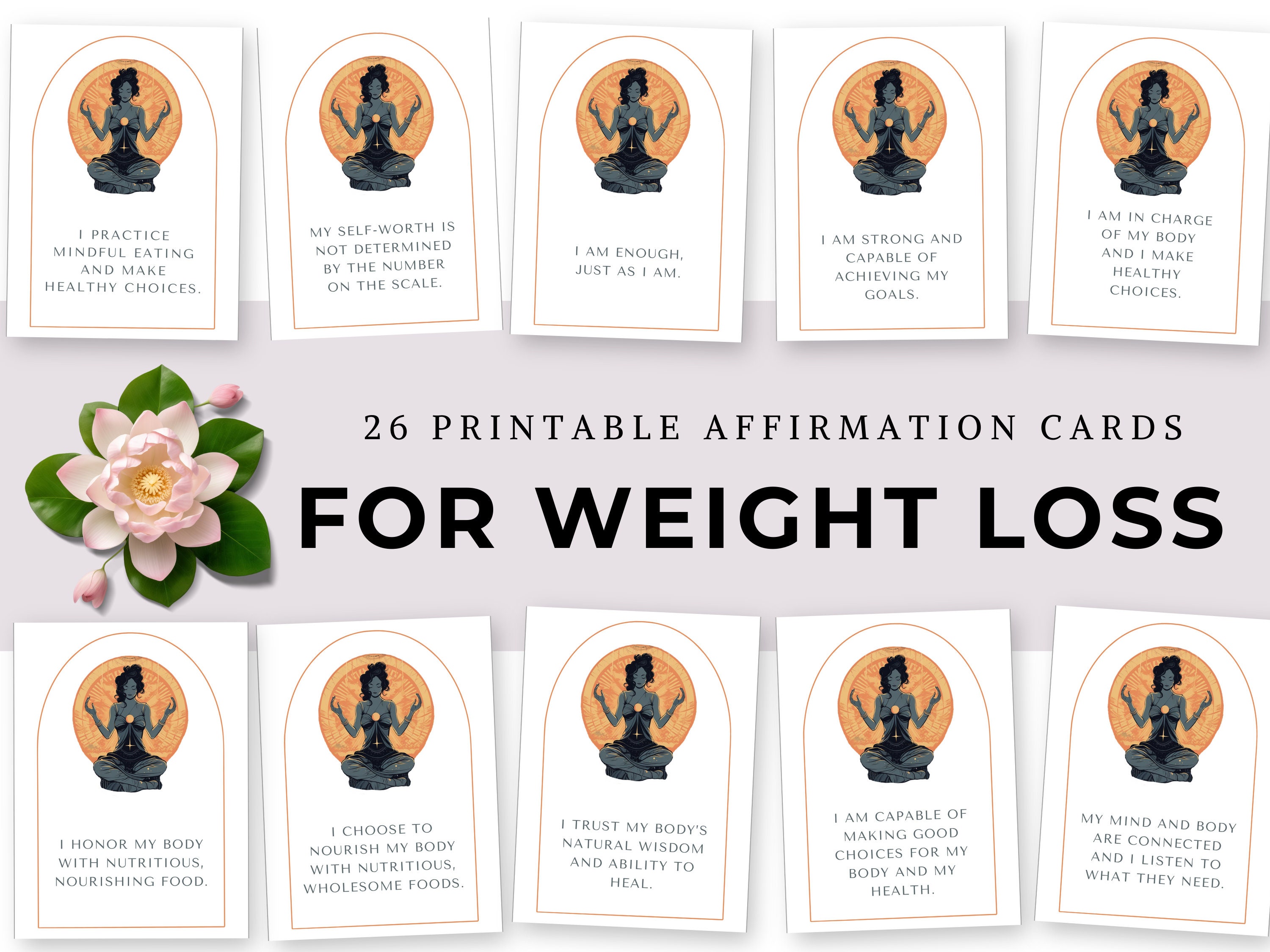 Weight Loss Affirmation Cards Positive Card Deck Printable Etsy