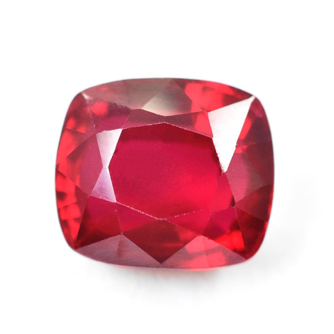 AA+ Natural 14x12mm Cushion Cut Red Ruby Loose Gemstone – Certified ...