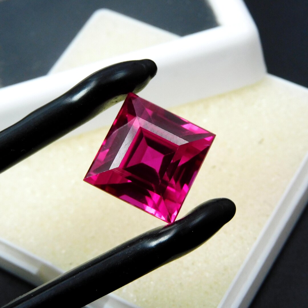 8.50 Ct Natural Pink Square Ruby Certified Loose Gemstone Elegant ...