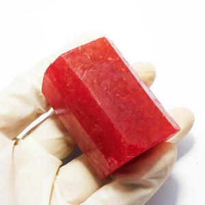 Rubí rojo sangre natural de 400 a 444 quilates, auténtica piedra preciosa africana en bruto, sin tallar, para colección de joyería vintage
