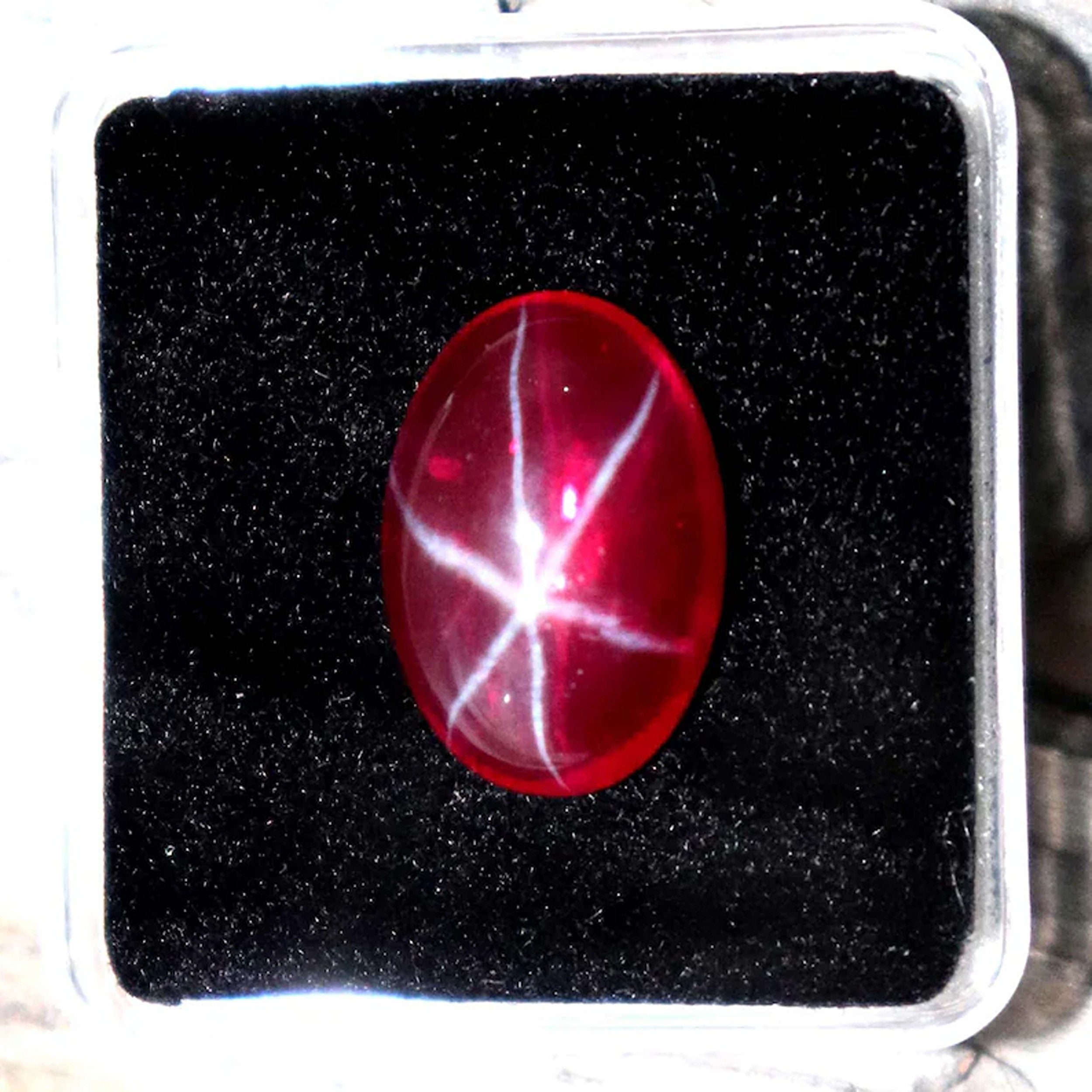 6 Rays Natural Red Star Ruby Loose Gemstone Cabochon Oval Shape ...
