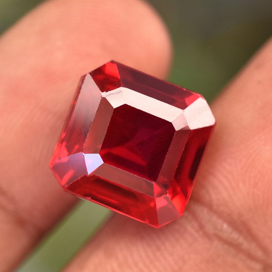 Natural 18.40 Ct Red Ruby Square Cut Certified Loose Gemstone | Rare ...