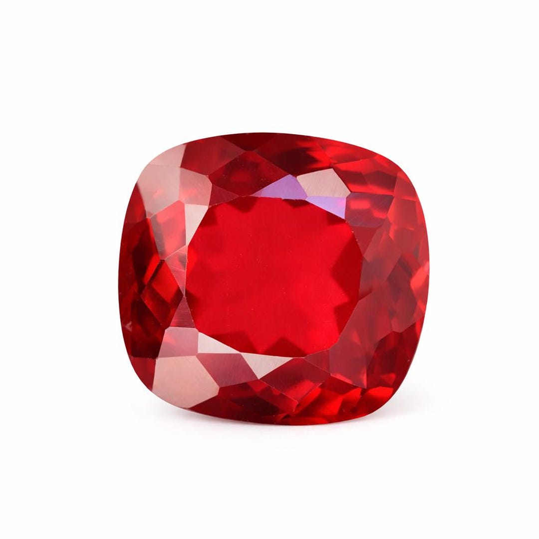 Perfect Ruby Natural 15 Ct Red Ruby Square Cushion – Certified Loose Gemstone for ...
