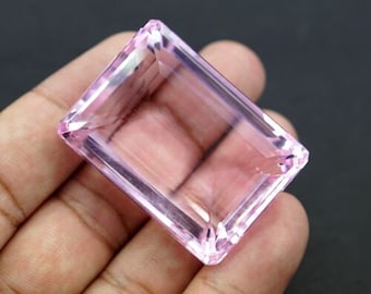 Topacio rosa de 70,00 quilates (forma esmeralda), ideal para joyería, piedra preciosa suelta, envío gratuito a todo el mundo. Topacio natural, topacio azul, topacio rosa.