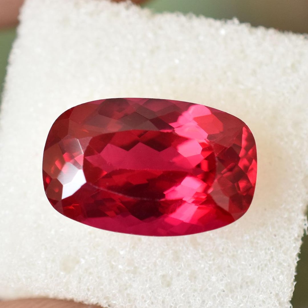 Stunning 16x10 Mm Cushion Cut Red Ruby Certified Loose Gemstone, Best ...