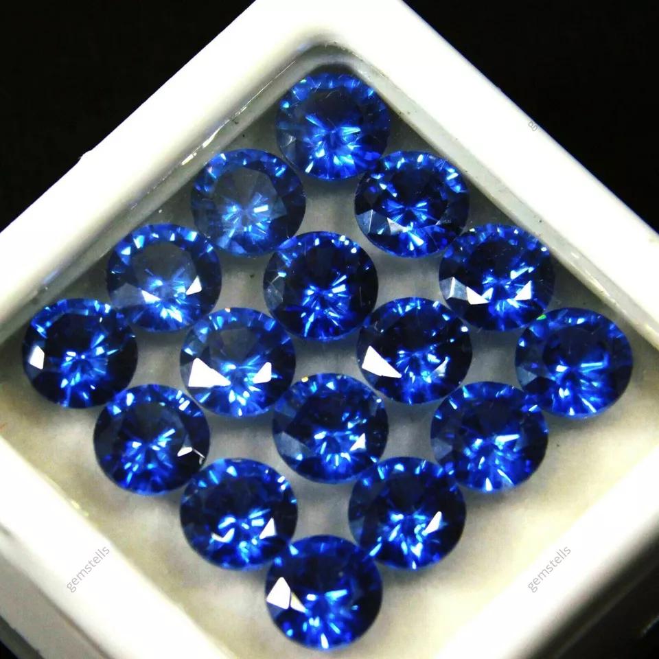 CERTIFIED 10 Pcs Natural Sapphire ring Loose Gemstone Blue Round Cut 5 MM Lot Sapphire Blue Sapphire Ring Gemstone Blue Round Sapphire