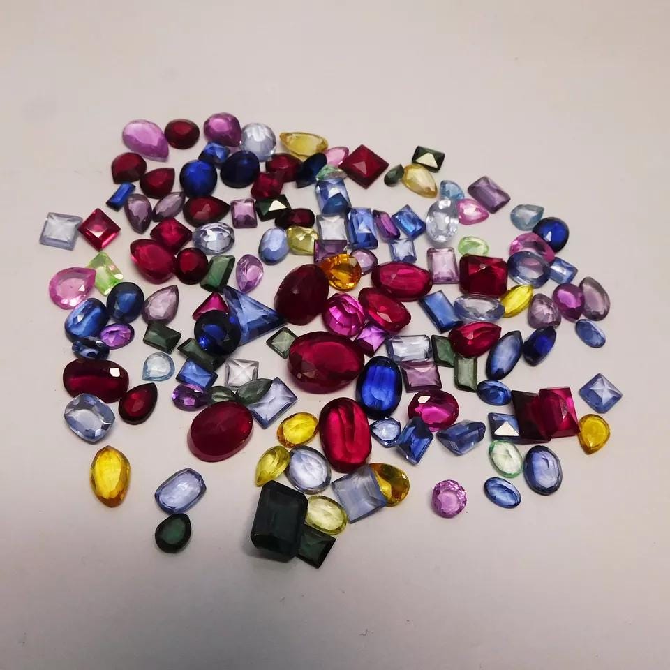 7x5 mm 7.2 Ct Lot Natural Mix Color Sapphire Perfect Emerald Cut