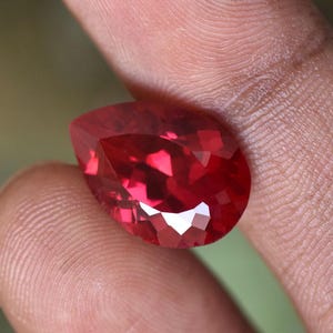 10.55 Ct Pear Cut Natural Cherry Red Ruby Gemstone, Certified Loose Gemstone For Ring & Earring Making, July Birthstone, Free Delivery