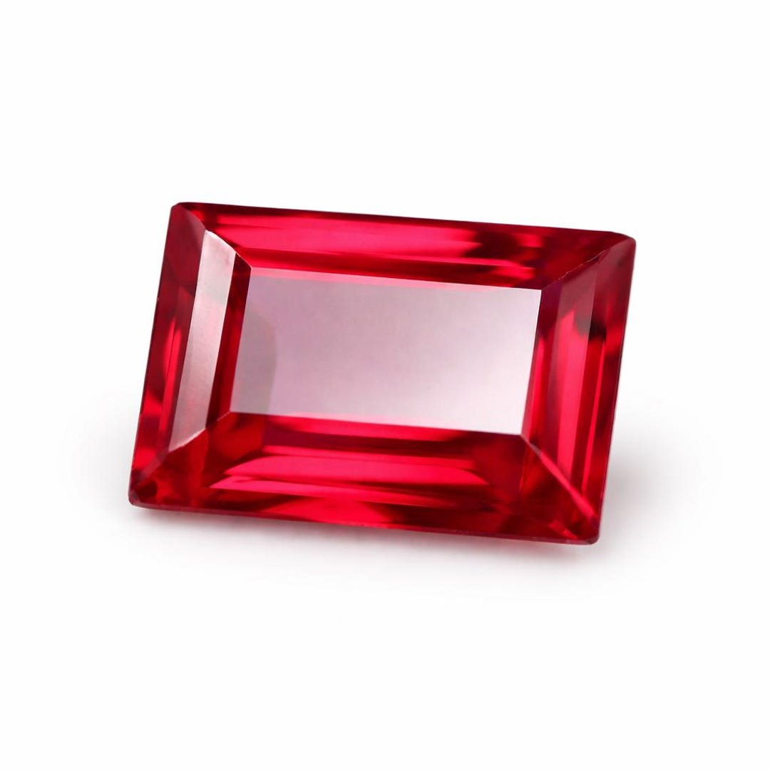 8 Ct Certified Extremely Rare Natural Red Ruby Baguette Cut | Ring Size ...