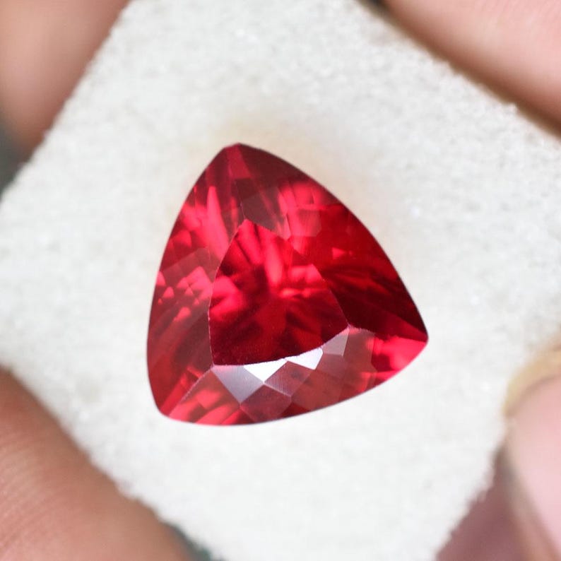 Ruby Caple 12x12 Mm Trillion Cut Natural Red Ruby Loose Gemstone | Certified Ideal ...