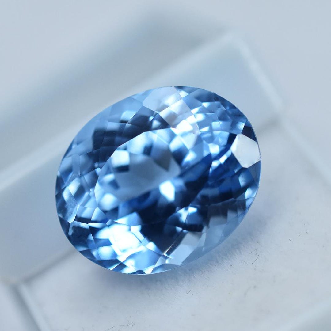 A+ Quality Certified Sapphire 19.30 Ct Natural Light Blue Oval Cut ...