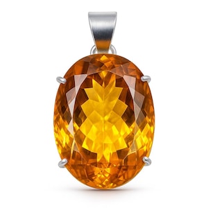 117.75 Ct Certified Natural Yellow Topaz Oval Pendant | 925 Sterling Silver | Elegant Handmade Jewelry | Anniversary & Birthday Gift