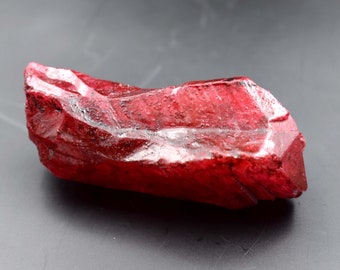 One Time Sale Ruby Rough Natural 540 Ct Certified Natural Uncut Earth Mined 53mmx32mm African Pigeon Blood Red Ruby Big Rough Loose Gemstone