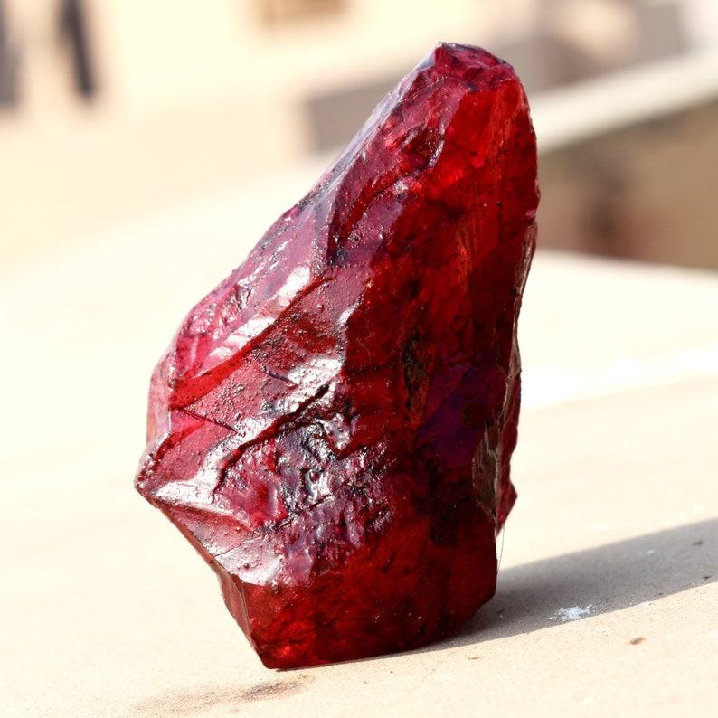 One Time Sale Ruby Rough Natural 100 1000 Ct Certified Natural Uncut Earth Mined 77mmx47mm African Pigeon Blood Red Ruby Big Rough Gemstone image 4
